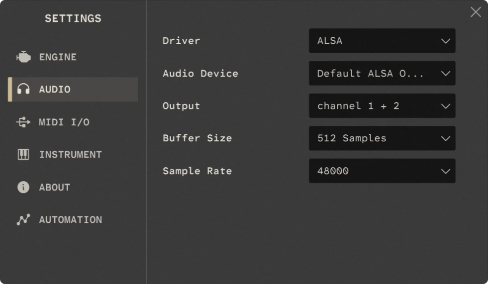 Audio Settings